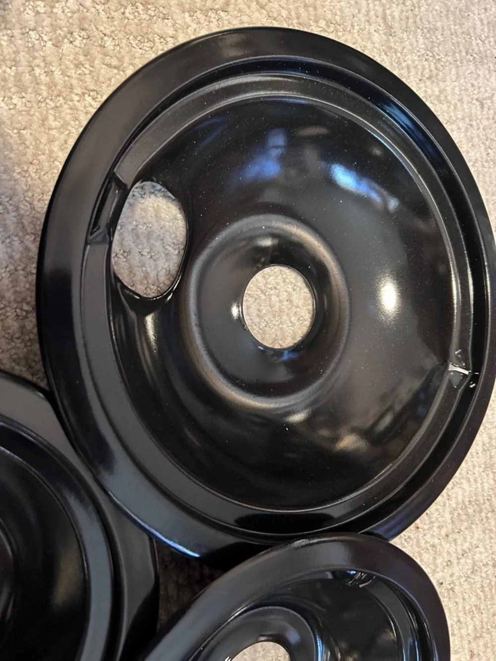 Black Replacement Stove Drip Pans - Set of 3